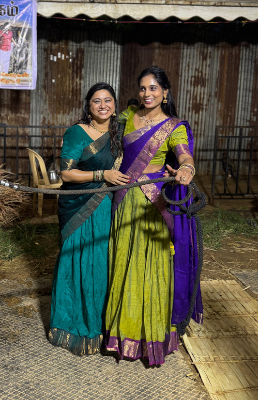 Temple Cotton Half Saree | SSHS212