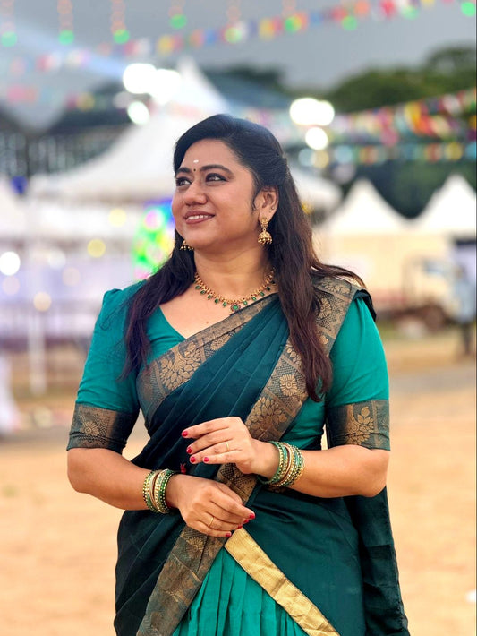 Temple Cotton Half Saree | SSHS212