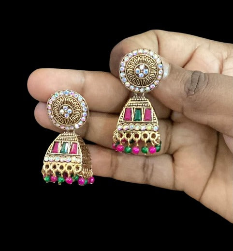 Kundan Jhumka Classic Bell Earrings | SSHK264