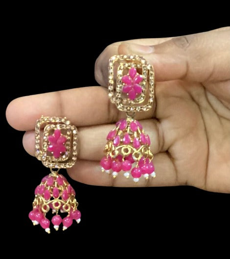 Kundan Jhumka Classic Bell Earrings | SSHK264