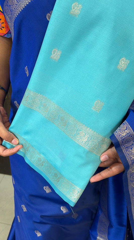 Heritage Zari Silk Sky Blue Saree | SSSS328