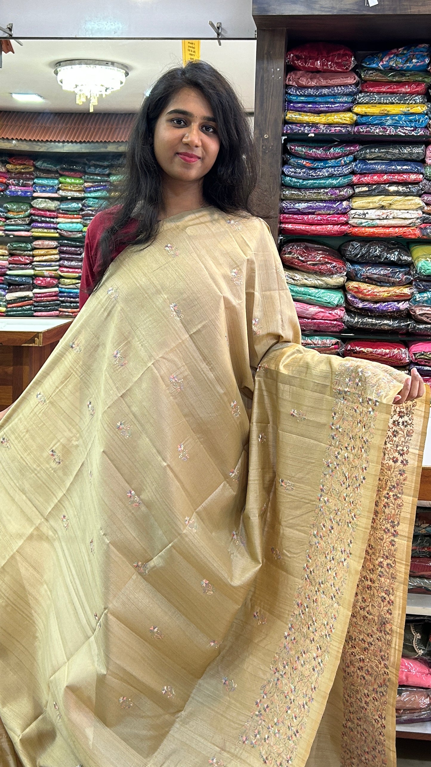 Tissue Kota Embroidery Saree | SSBS342