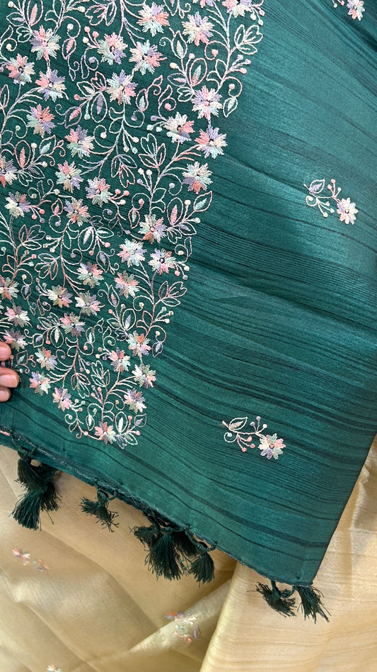 Tissue Kota Embroidery Saree | SSBS342