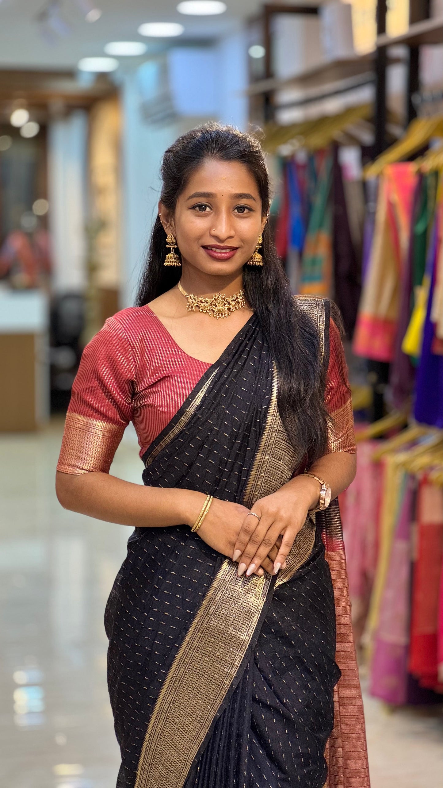Zip & Go Navy Blue Saree | SSZG351