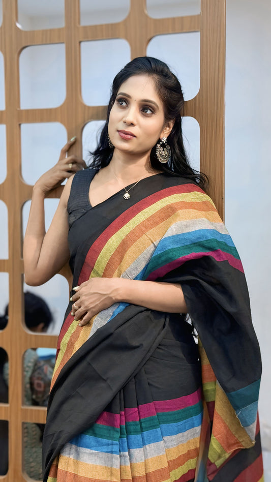 Pim Pom Mul Cotton Saree | SSDS277