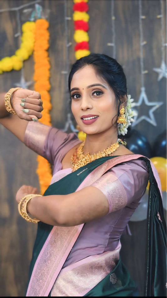 Hip Open Zip&Go Saree / Premium Kanchipuram Silk| SSKS286