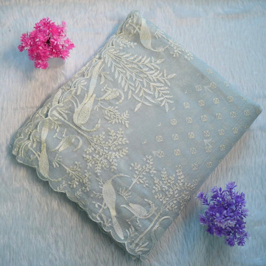 Crush Embroidary Saree | SSES176