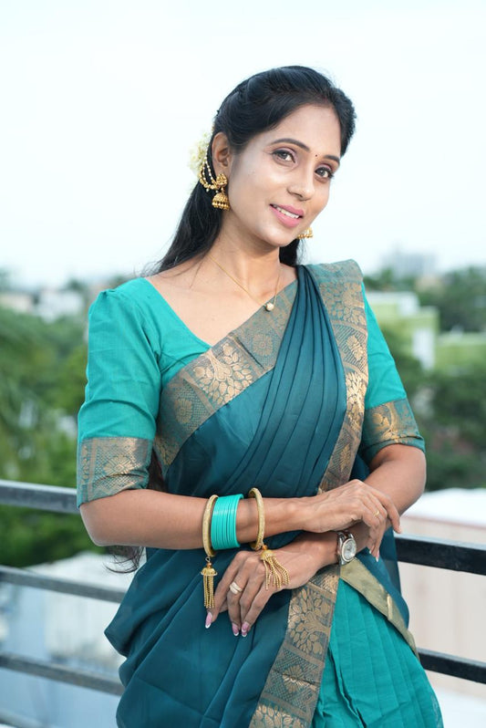 Temple Cotton Half Saree | SSHS212