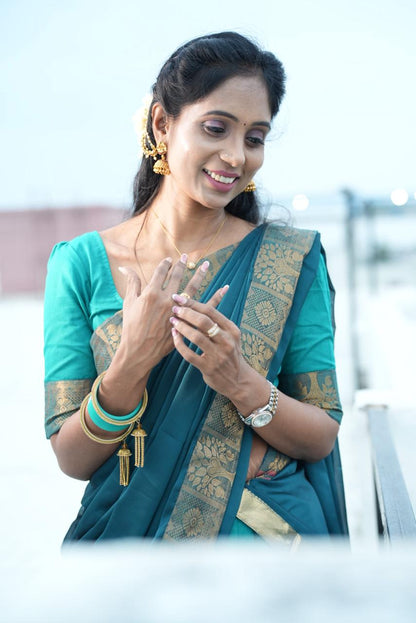Temple Cotton Half Saree | SSHS212
