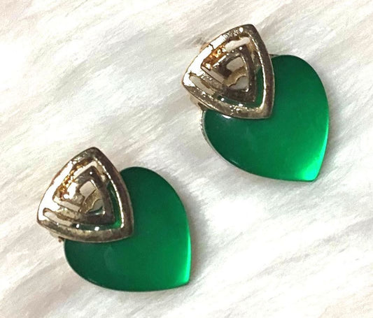 Green Aventurine Heart Earrings | SSHK237