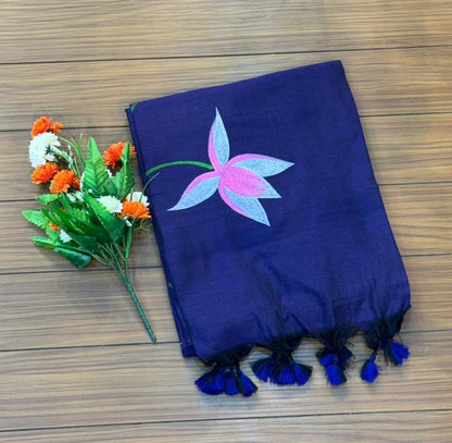 Soft Cotton Hand Print Saree | SSKC369