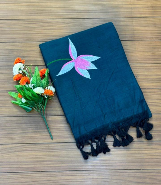 Soft Cotton Hand Print Saree | SSKC369