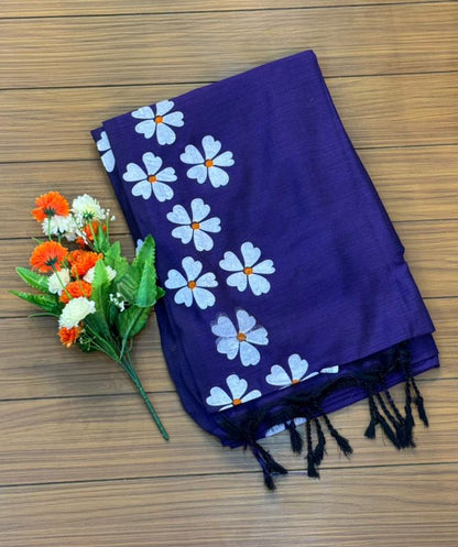 Soft Cotton Hand Print Saree | SSKC369