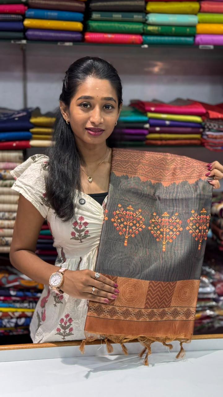 Linen Cotton Saree | SSLC381