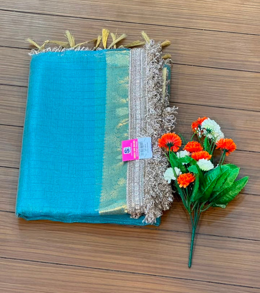 Fancy Tissue Lace Border Saree | SSLT395