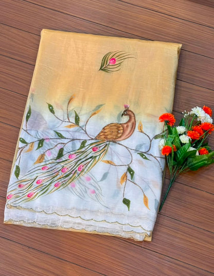 Handwork Elegance Handprint Saree with Blouse | SSHW400