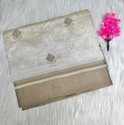 Kerala Saree Diamond Shaped Floral Saree | SSOS401