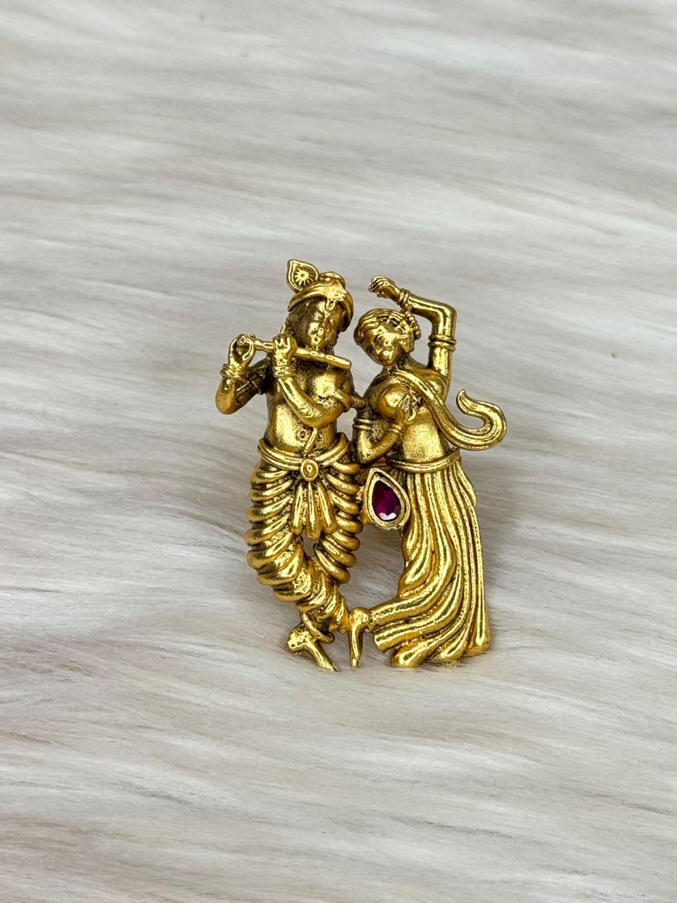 Radha Krishna Flute Designer Ring | SSFR038