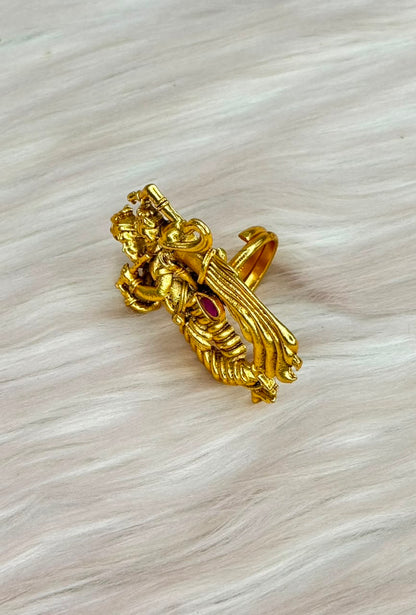 Radha Krishna Flute Designer Ring | SSFR038