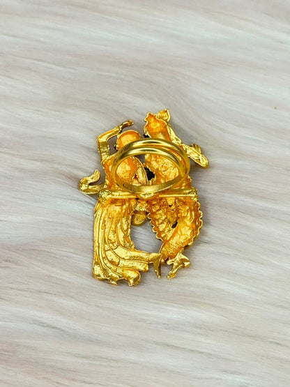 Radha Krishna Flute Designer Ring | SSFR038
