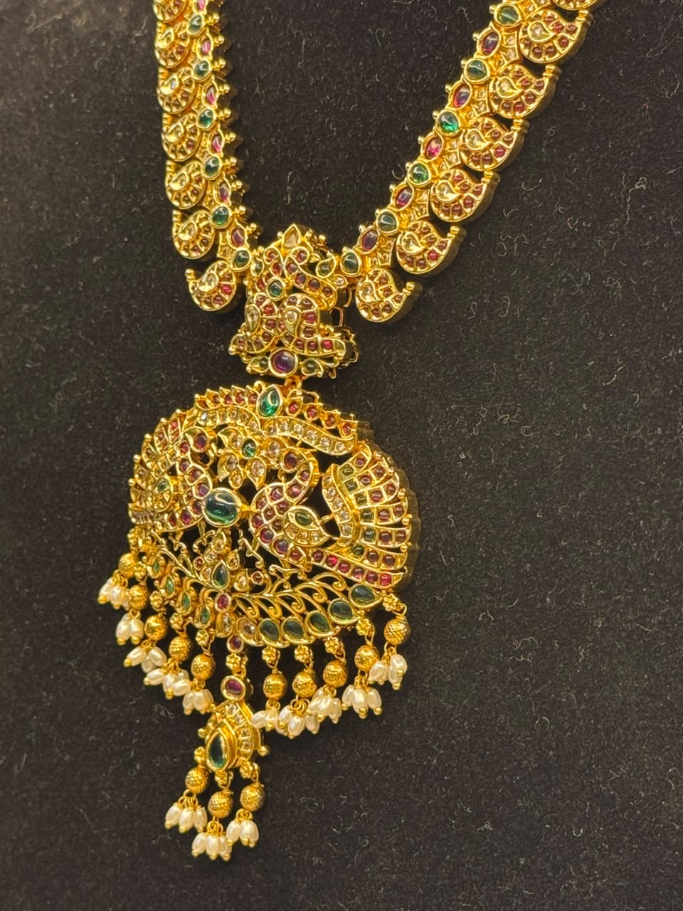 Antique Peacock Kemp Stone Necklace Set B10 | SSAP043