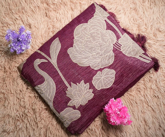 Crush Applique Saree | SSAS166